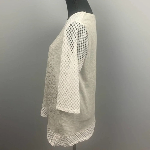 CHICOS | Zenergy Heather Gray White Mesh Baseball Sleeve Medium - Picture 4 of 7